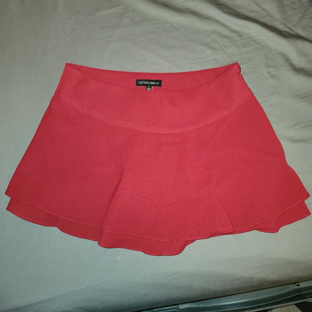 Red mini skirt